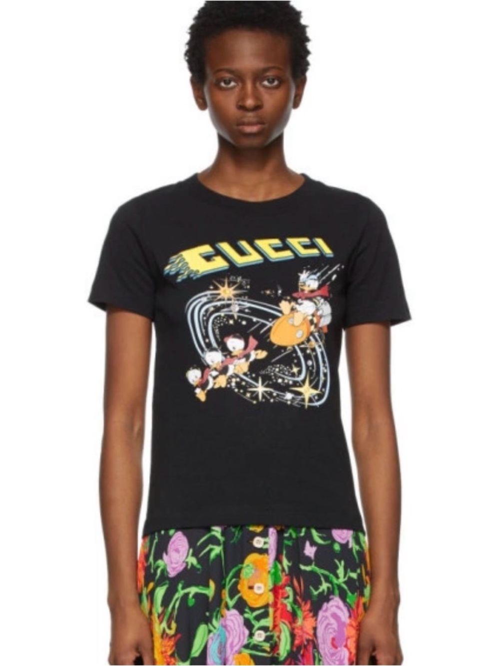 New Gucci Black Graphic Disney Donald Duck Space Logo Tee XS - Picture 3 of 9